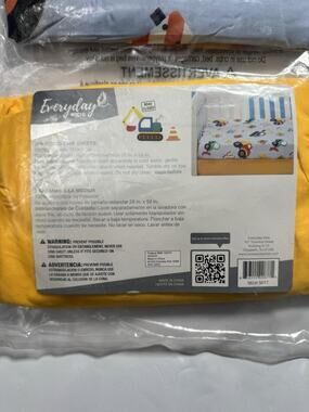 Everyday Kids 2 Pack Fitted Crib Sheets Construction Trucks Yellow Microfiber